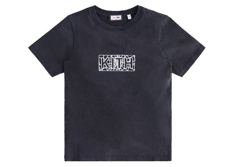 Kith Marvel Kids Spider-Man Web Logo Vintage Tee Black - SS22 - US