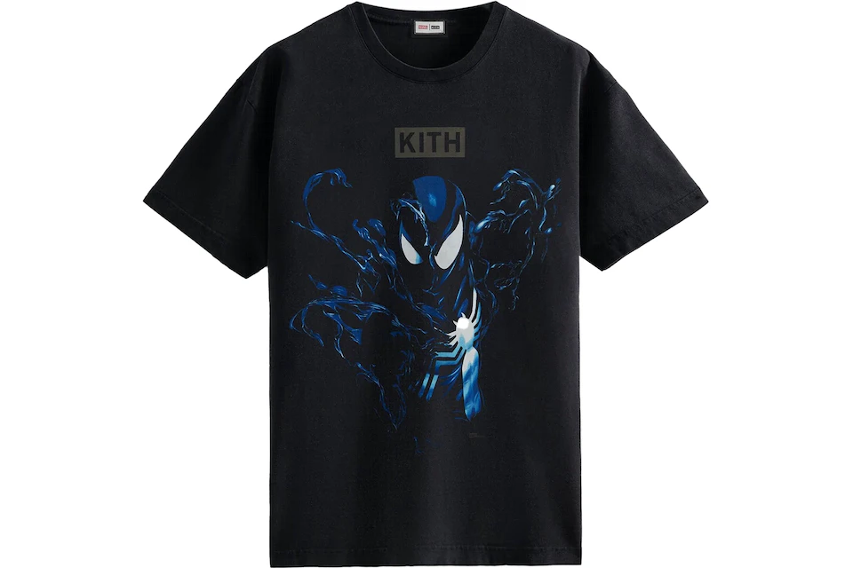 Kith Marvel Spider-Man Black Suit Vintage Tee Black