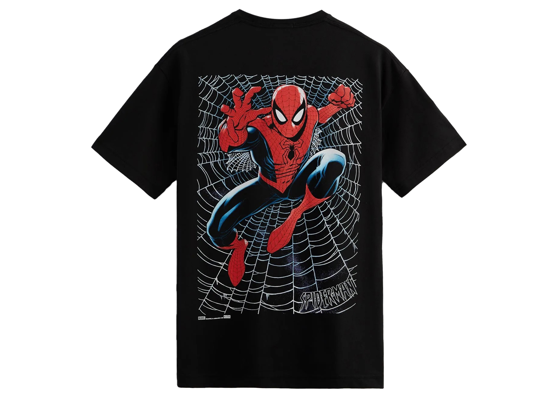 Kith Marvel Spider-Man Web Logo Tee Black