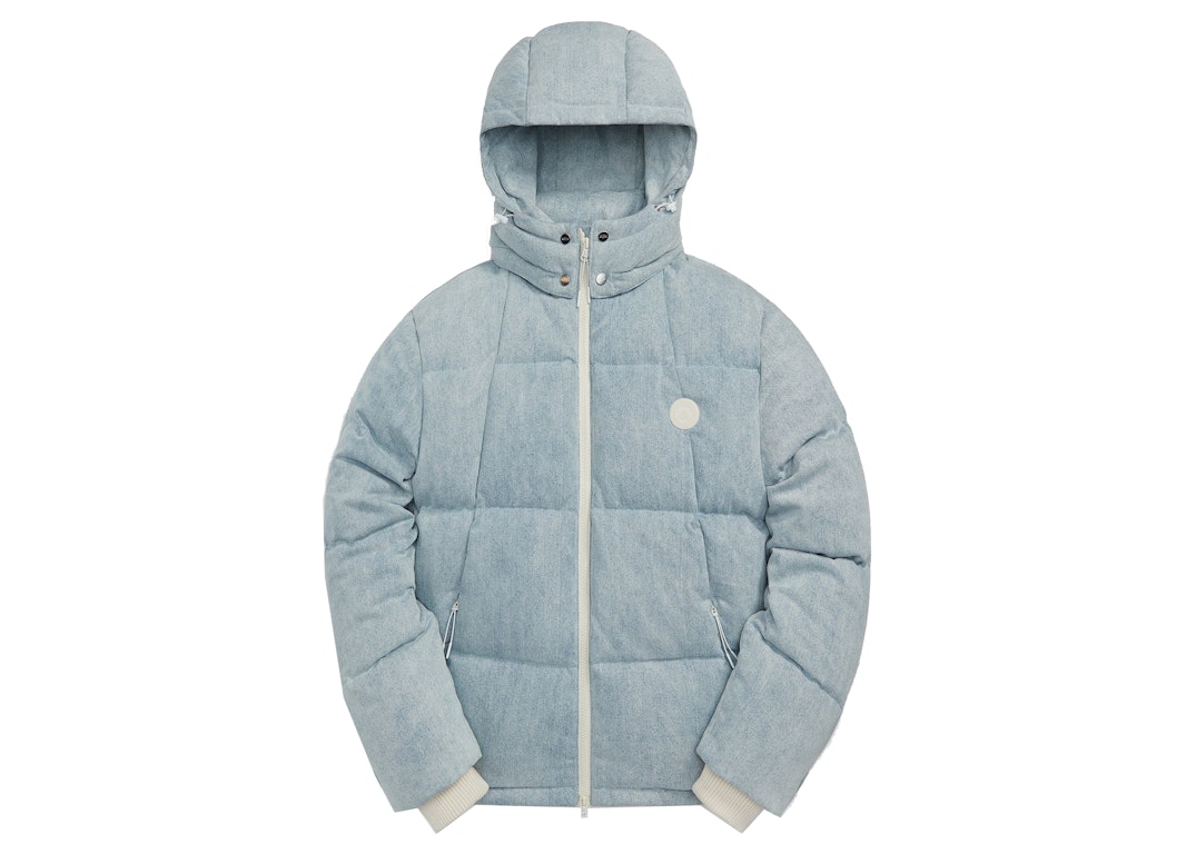 Pre-owned Kith Midi Denim Puffer Jacket Anchor
