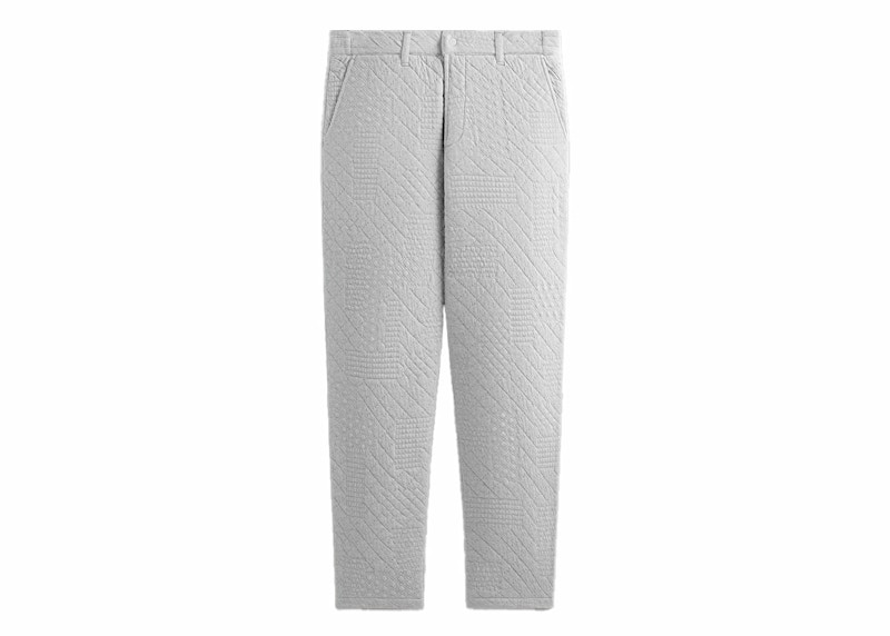 Kith Pantaloni Garrison Interlock Punto Misto Grigio Chiaro Mélange