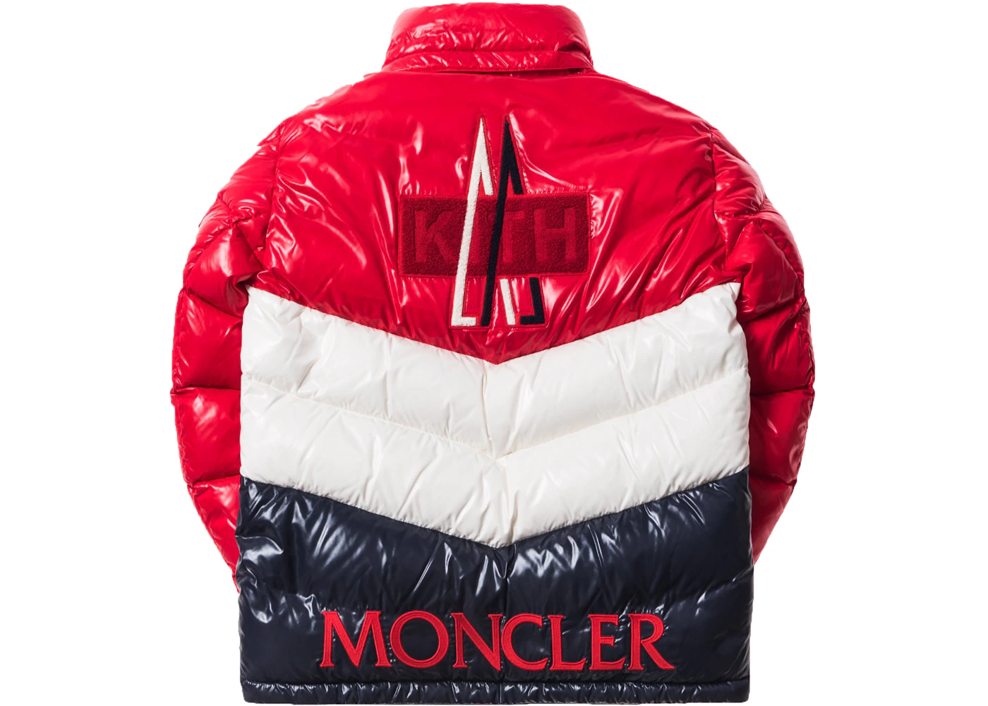 Kith Moncler Rochebrune Classic Down Jacket Red/White/Navy - FW17