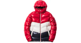 Kith Moncler Rochebrune Classic Down Jacket Red/White/Navy