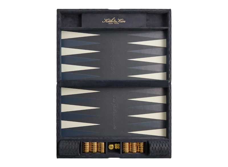 Kith Monogram Debossed Suede Backgammon Set Ink