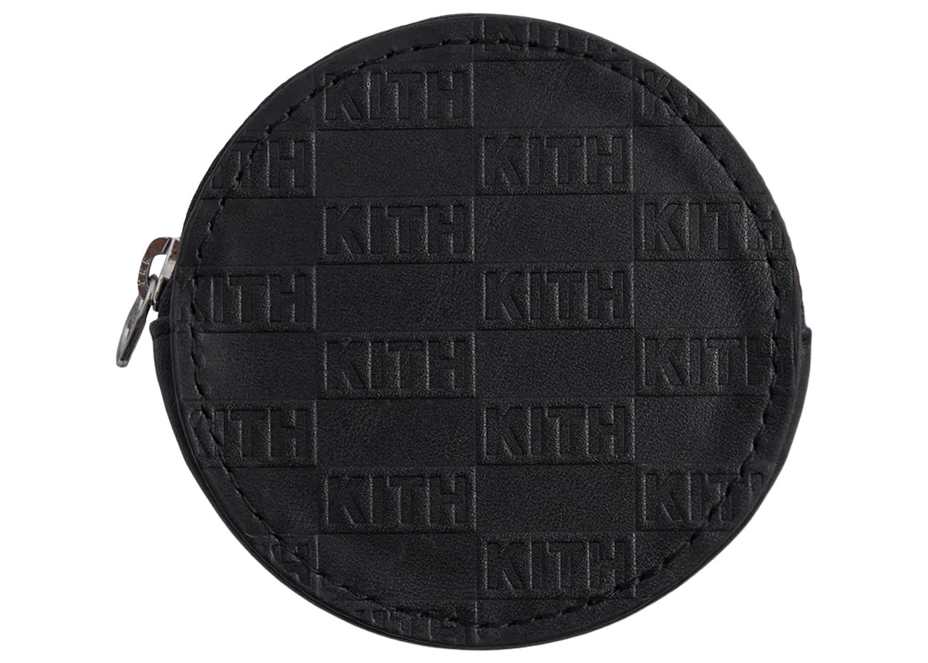Kith Monogram Leather Coin Pouch Black - FW22 - US