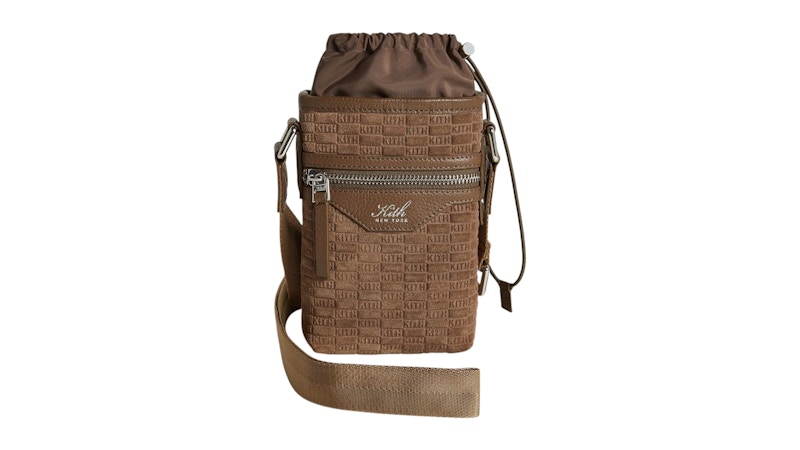 Kith Monogram Suede Drawstring Pouch Java