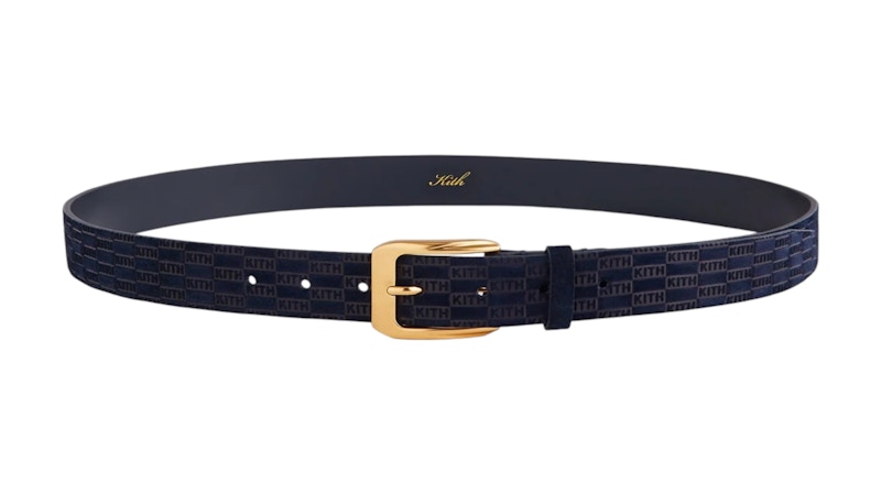 Kith Monogram Suede Leather Belt Ink