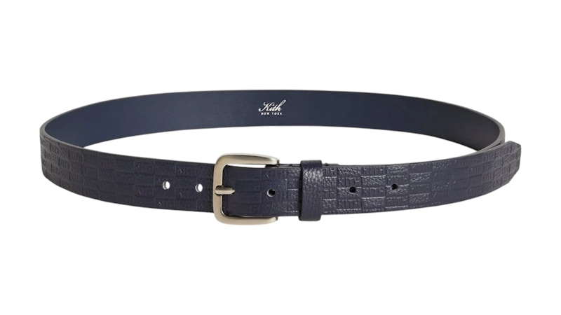 Kith Monogram Tumbled Leather Belt Ink
