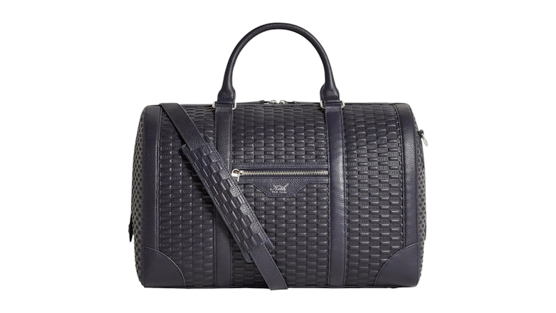 Kith Monogram Tumbled Leather Traveler K40 Duffle Bag Ink