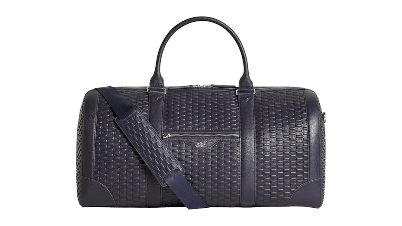 Kith Monogram Tumbled Leather Traveler K55 Duffle Bag Ink