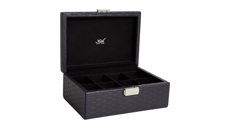 Kith Monogram Tumbled Saffiano Leather Watch Box Ink