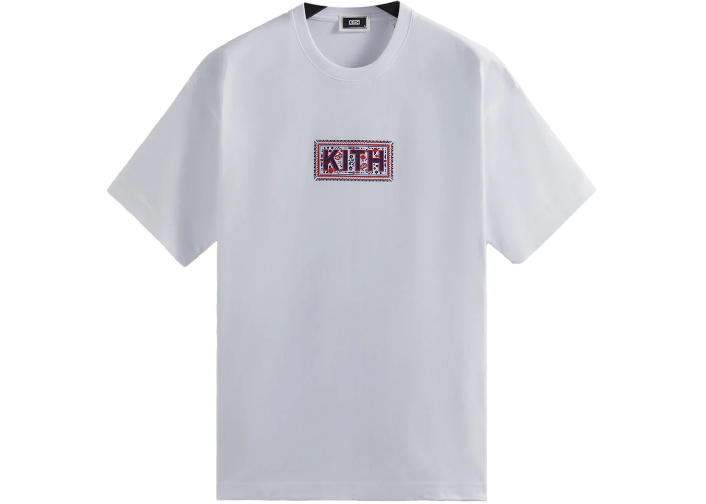 Kith Needlepoint Classic Logo Tee White Men's - US
