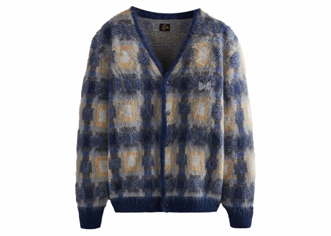 Pre-owned Kith Needles Mohair Sheridan Cardigan Nocturnal