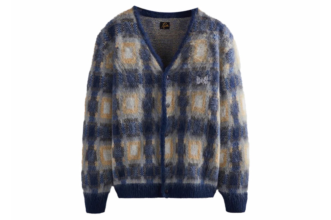 Pre-owned Kith Needles Mohair Sheridan Cardigan Nocturnal