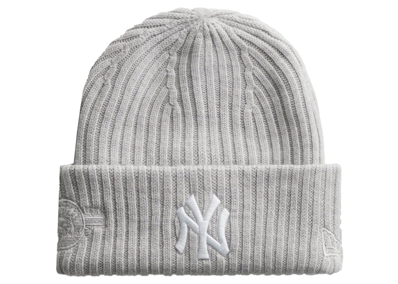 KITH Pre-owned New Era New York Yankees Knit Beanie In Light Heather Grey In Gray