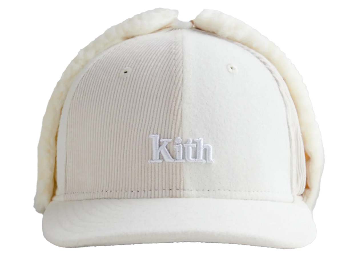 Kith New Era Serif Ear Flap Fitted Cap Sandrift Men's - US