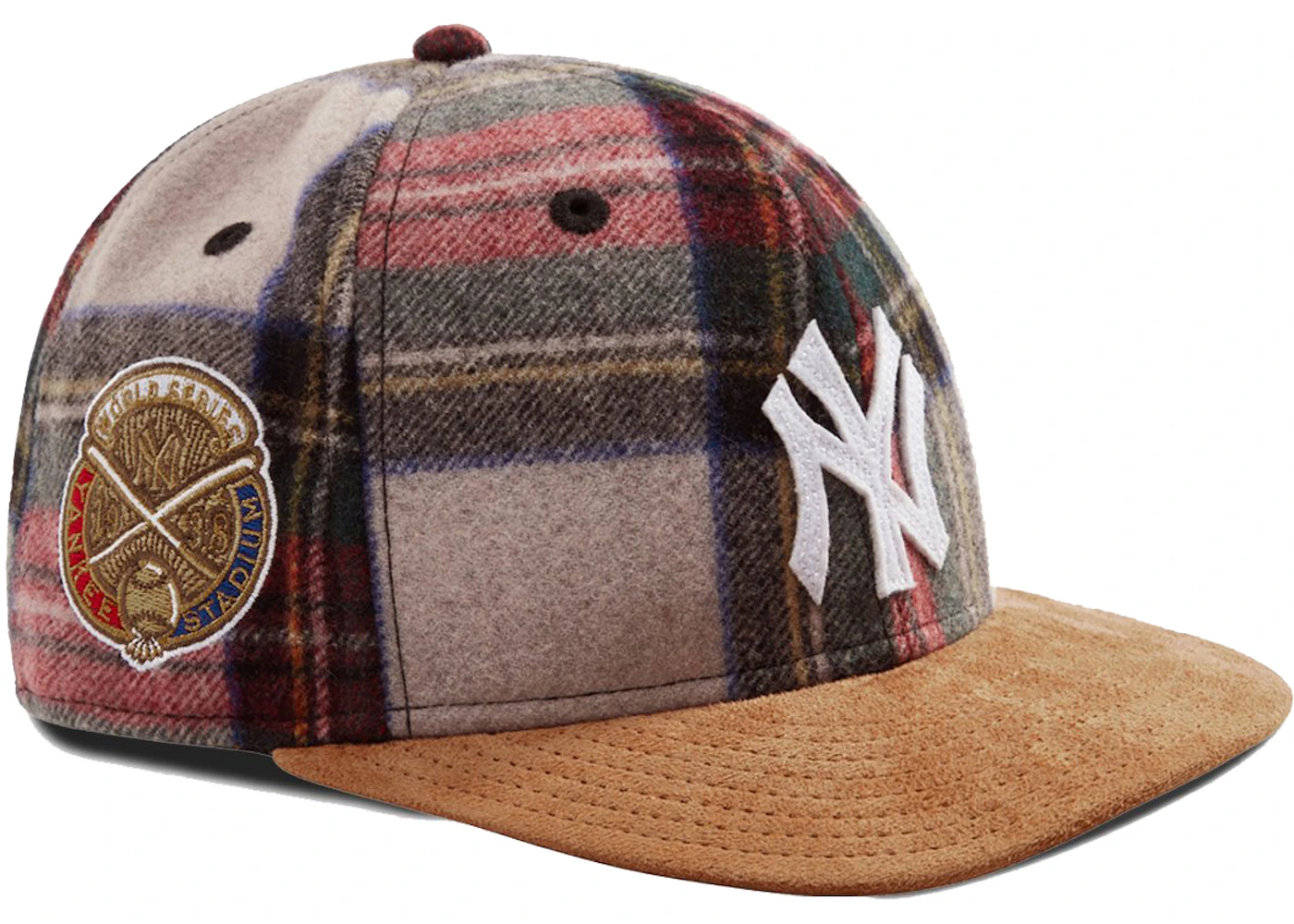Kith New Era for New York Yankees Plaid Suede Fitted Hat Pyre Men's - FW21  - US