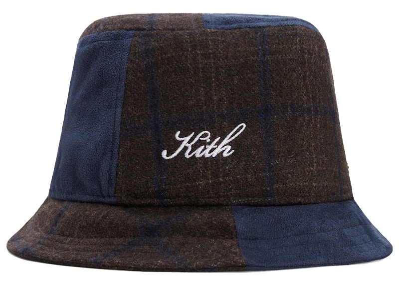 Kith New Era for New York Yankees Plaid Suede Mix Bucket Hat