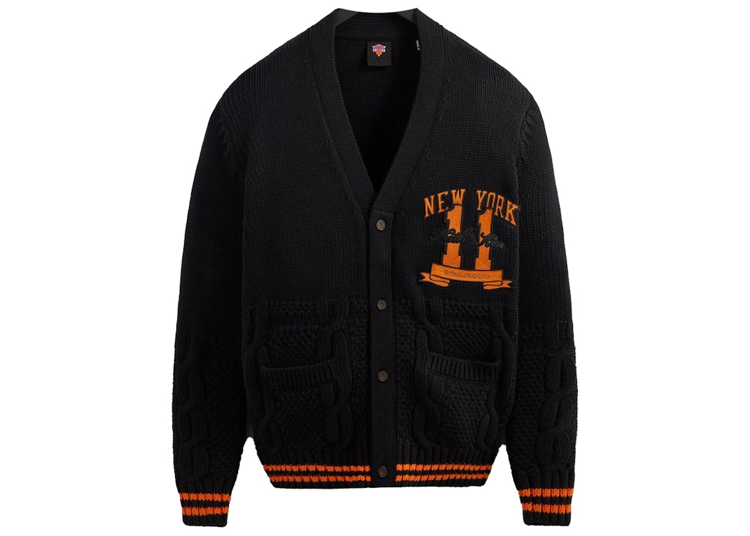 Pre-owned Kith New York Knicks Combo Stitch Cardigan Black