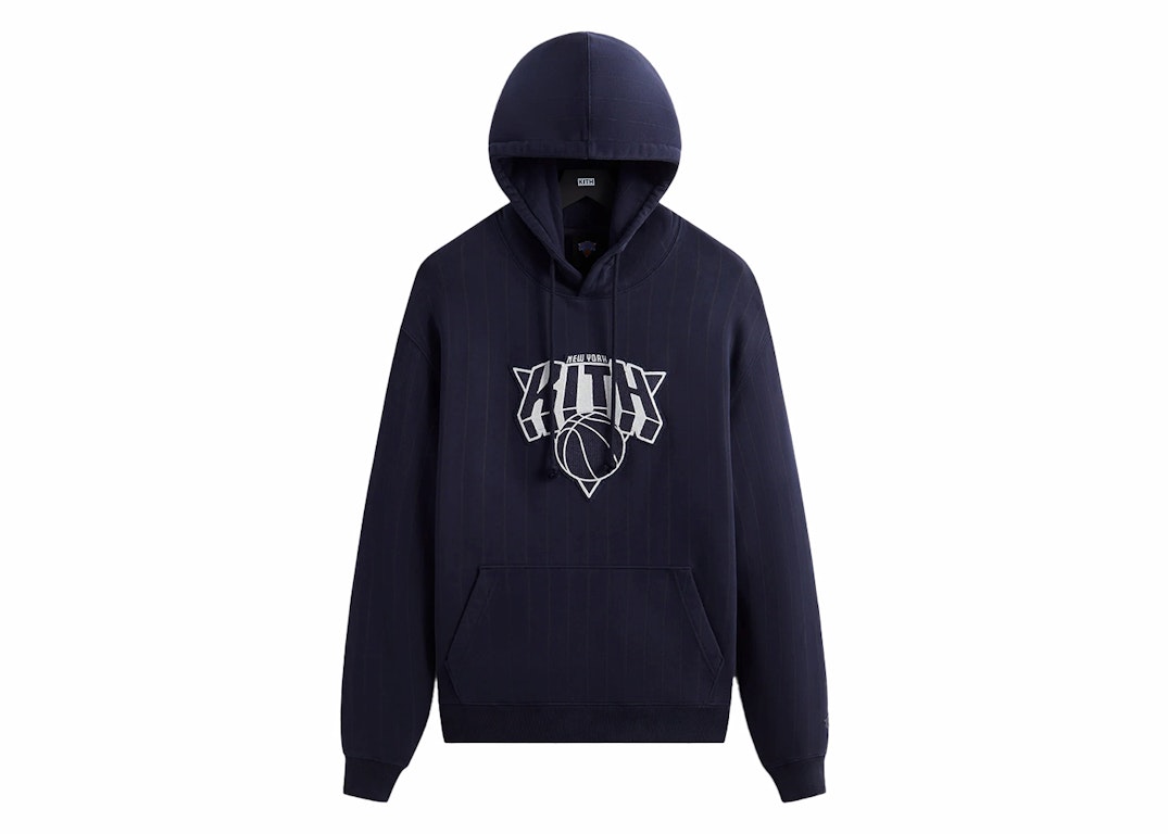 Pre-owned Kith New York Knicks Ny Pinstripe Williams Iii Hoodie Nocturnal