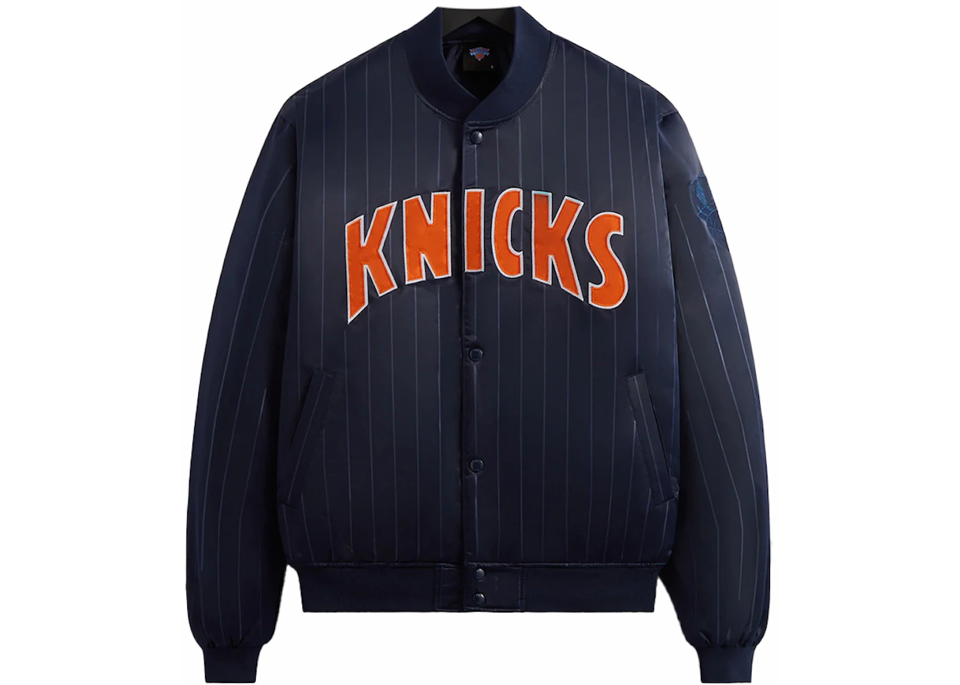 Kith New York Knicks Pinstripe Satin Bomber Jacket Nocturnal Men's - FW23 - US
