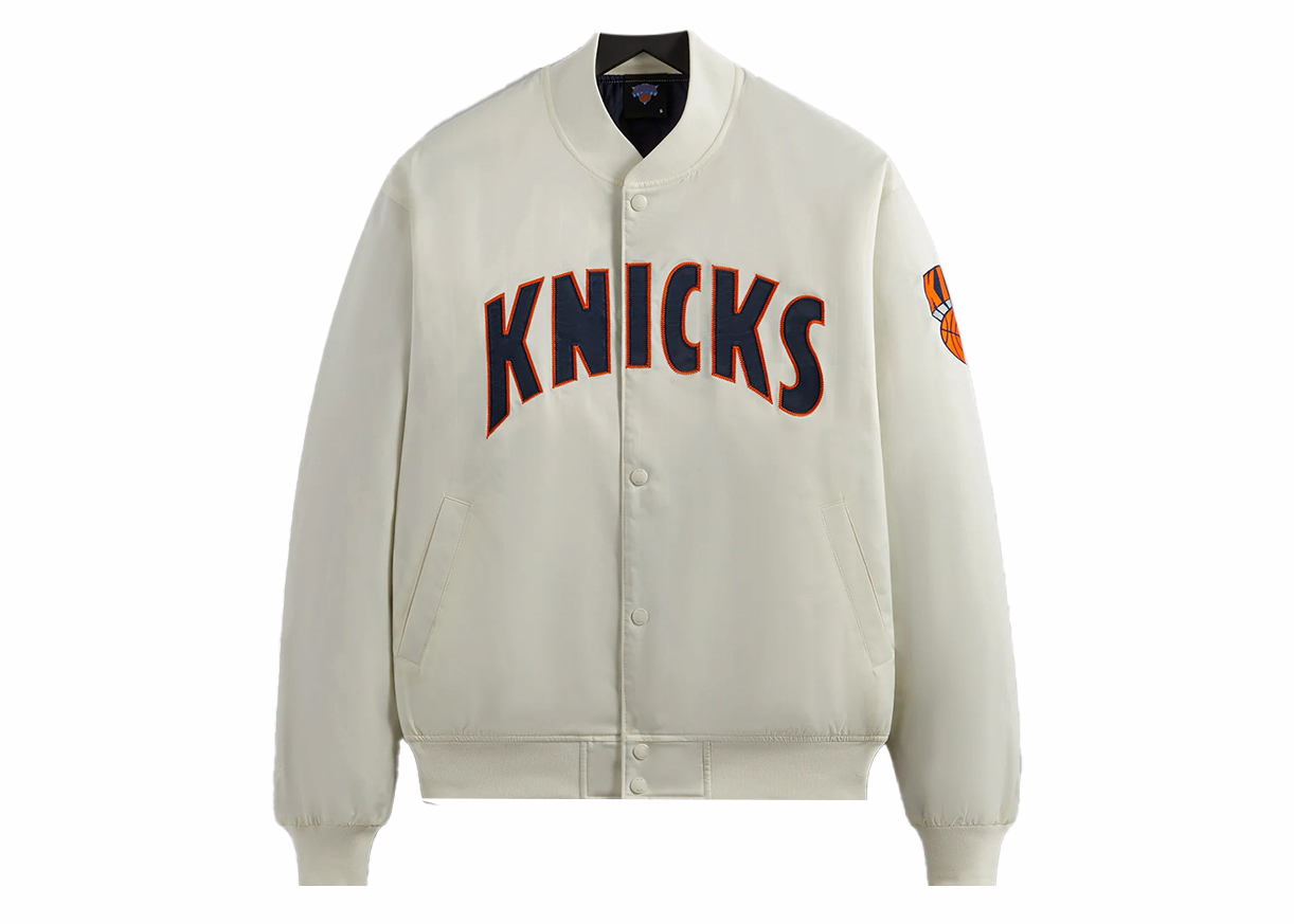 Kith New York Knicks Pinstripe Satin Bomber Jacket Silk Men's