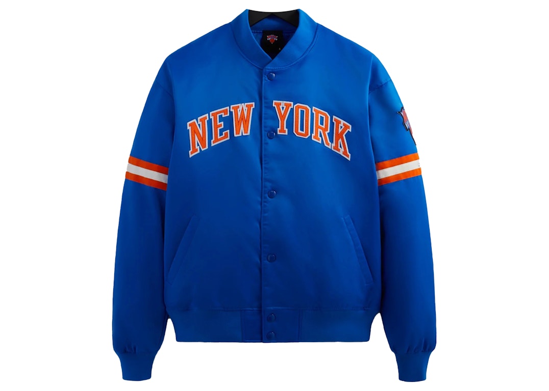 Pre-owned Kith New York Knicks Satin Bomber Jacket Royal