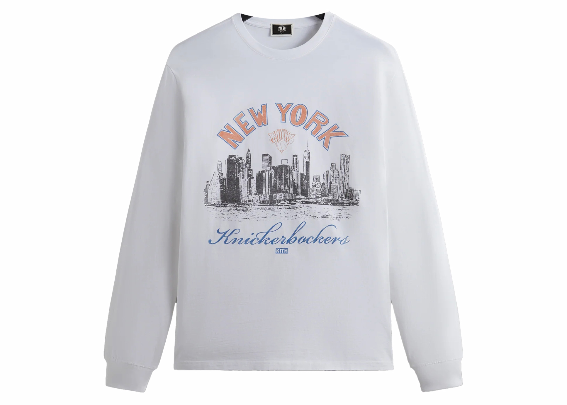 Kith New York Knicks Skyline L/S Vintage Tee White