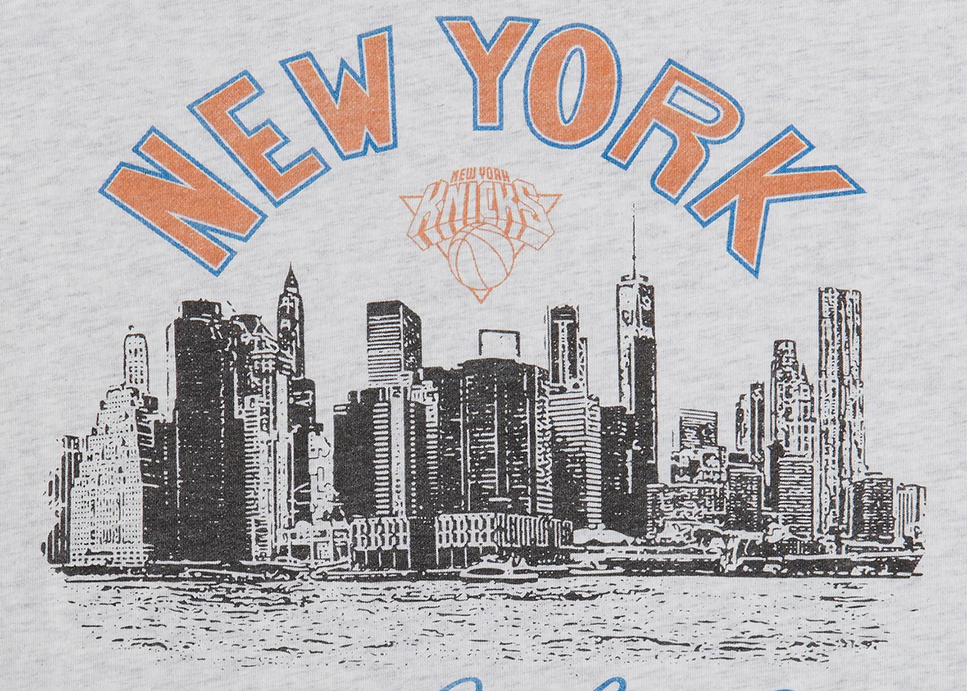 Kith New York Knicks Skyline Vintage Tee Light Heather Grey Men's