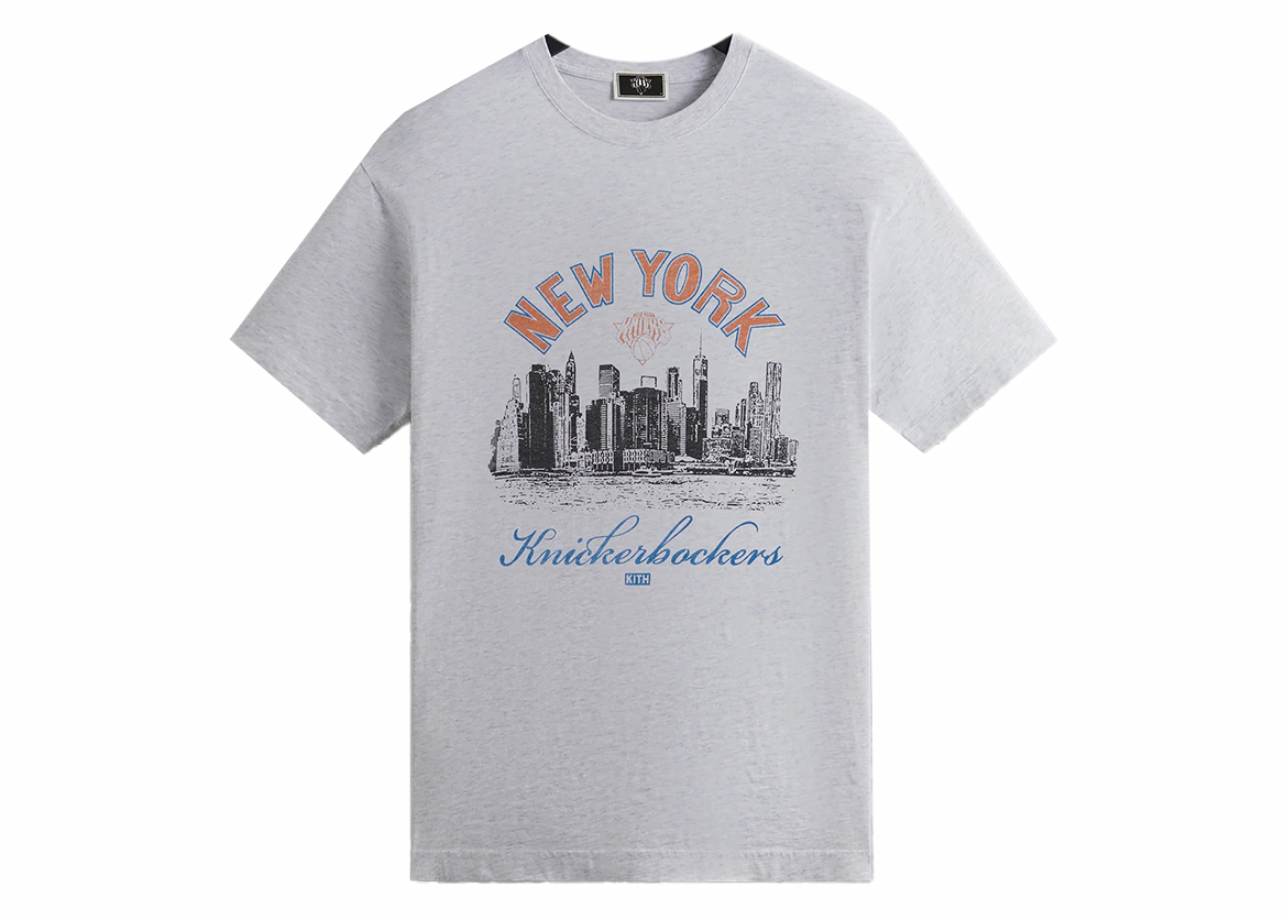 Kith New York Knicks Skyline Vintage Tee Light Heather Grey Men's