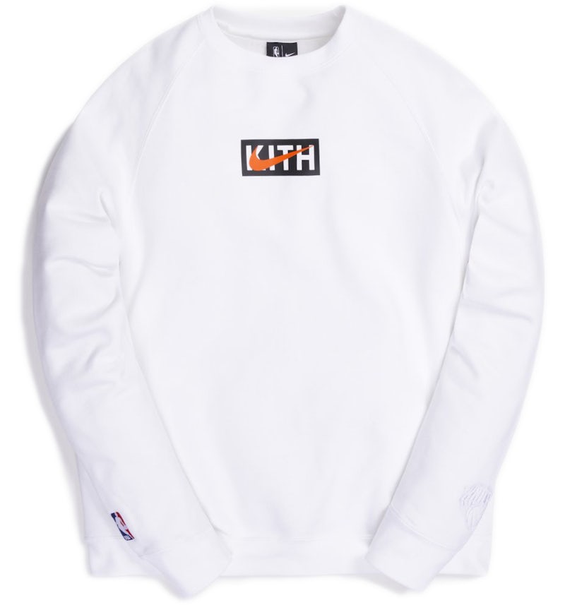 Kith Nike for New York Knicks Fleece Crewneck White Men's FW20