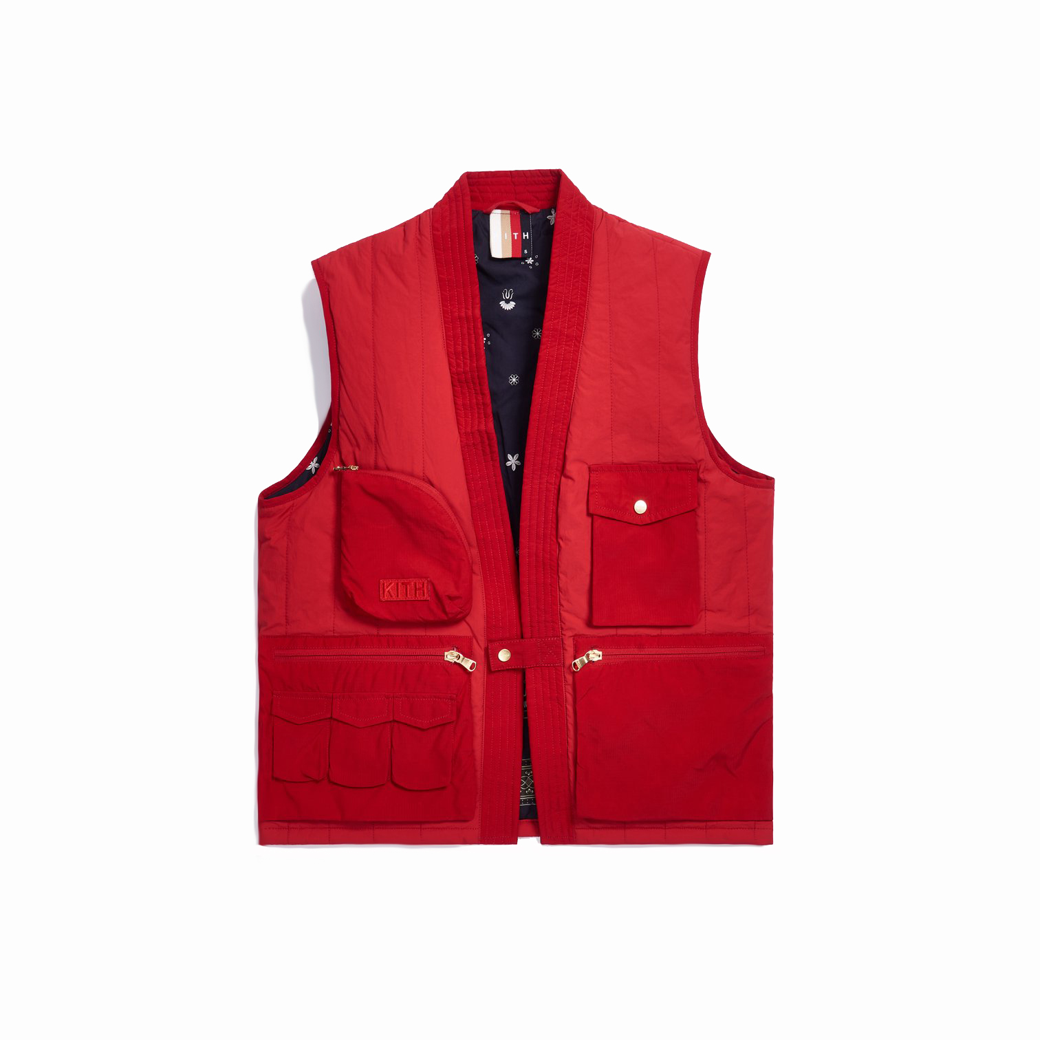 Kith Nylon Quilted Tactical Vest Red