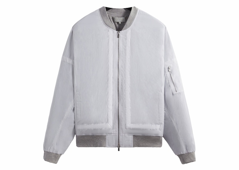 White nylon shop bomber jacket