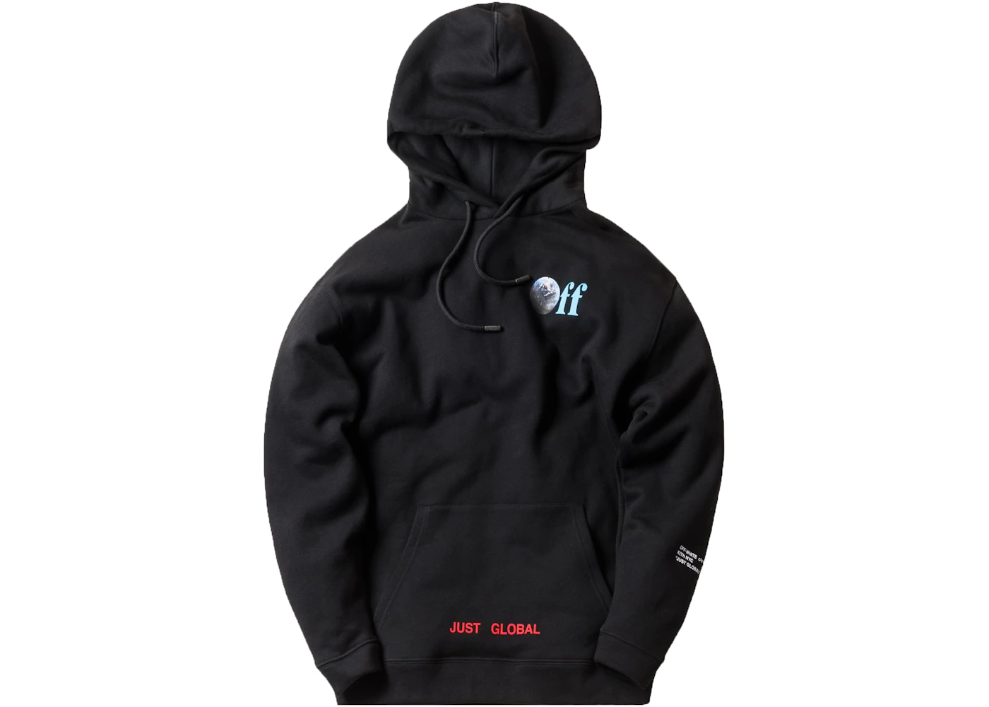 Kith Off-White Just Global Hoodie Black Men's FW17 US