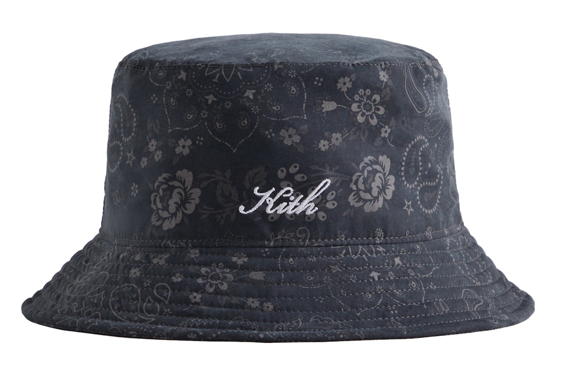 Pre-owned Kith Paisley Bucket Hat Black