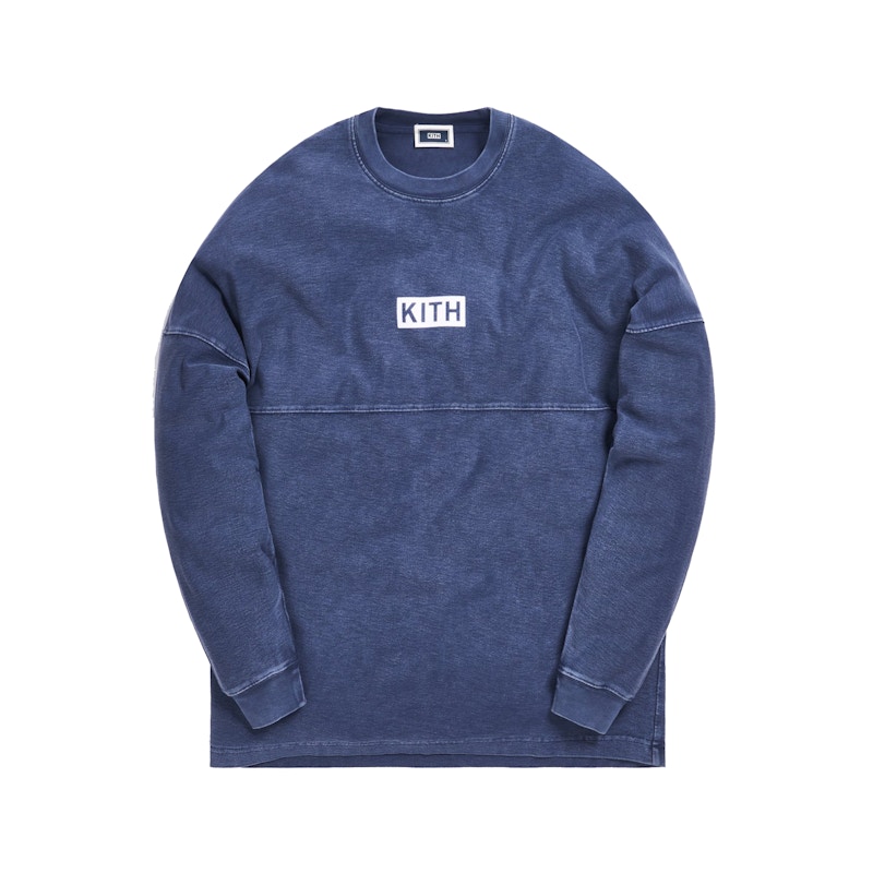 KITH Paneled Ls Tee Dark Indigo S | eclipseseal.com