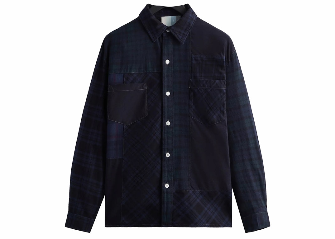 Pre-owned Kith Patchwork Berkeley Buttondown Shirt Nocturnal