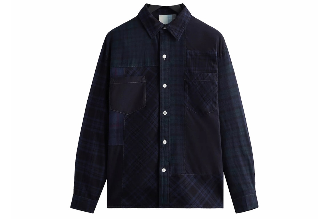 Pre-owned Kith Patchwork Berkeley Buttondown Shirt Nocturnal