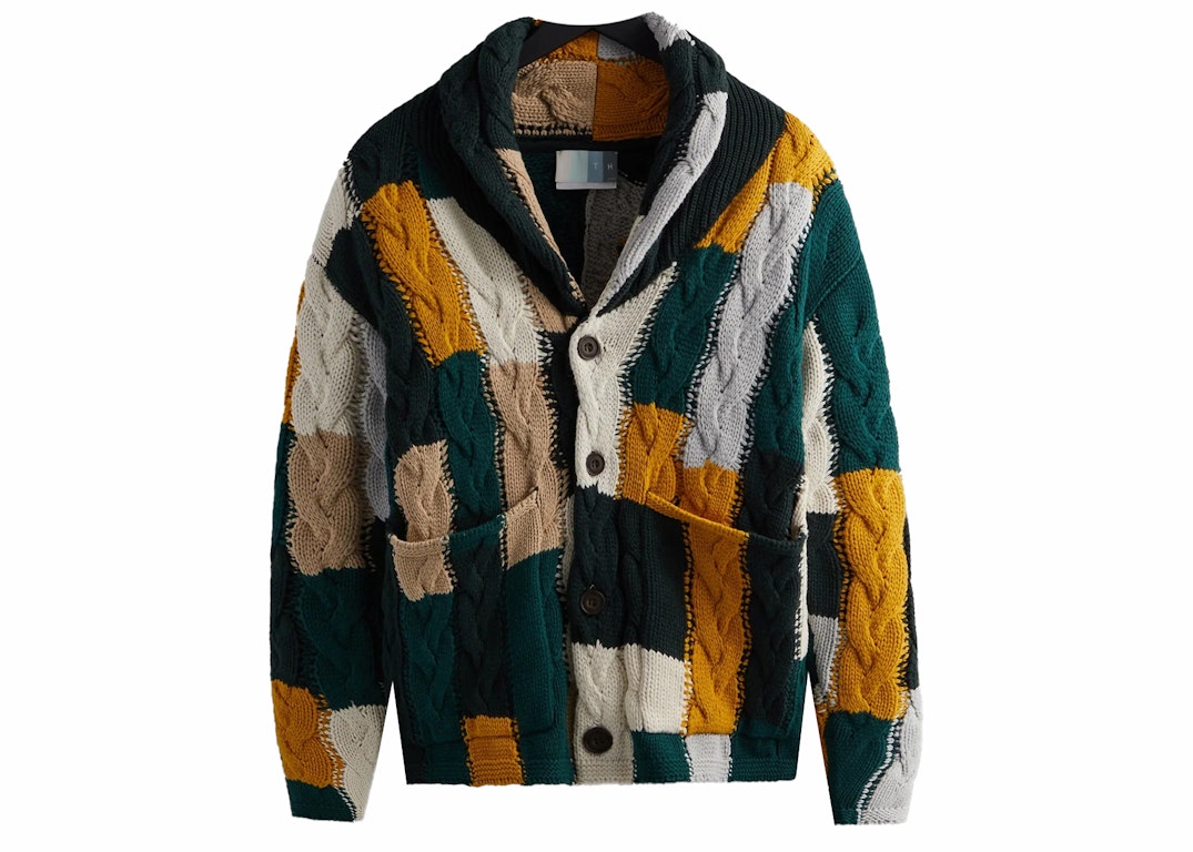 Pre-owned Kith Patchwork Cable Becker Cardigan Stadium