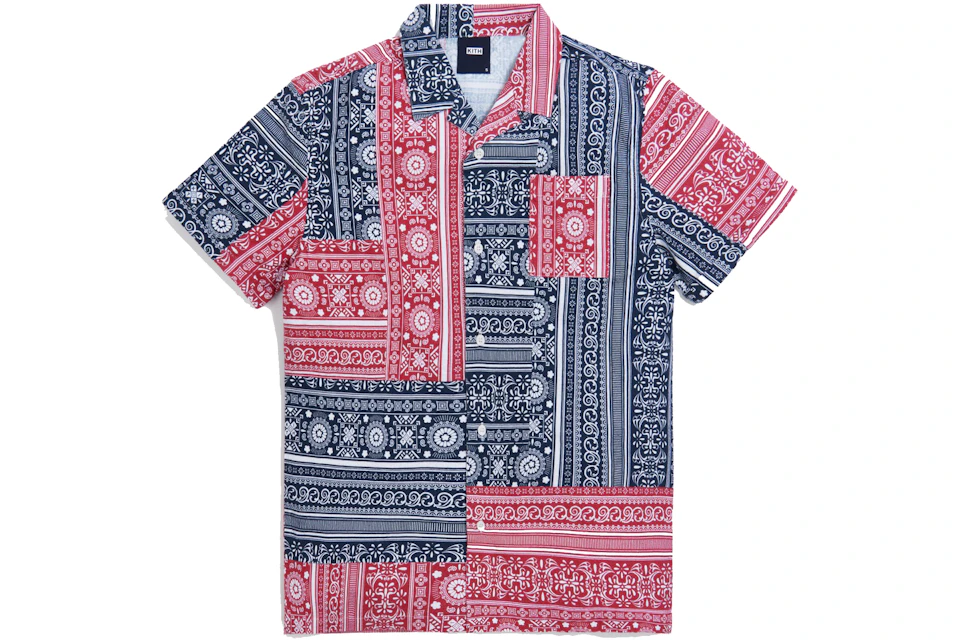 Kith Patchwork Camp Shirt Red/Navy Multi