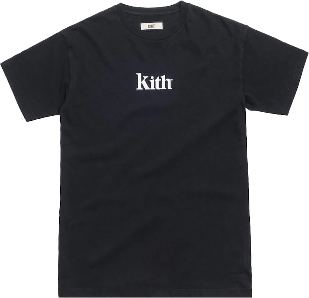Kith Pigment Dyed Serif Logo Tee Black - SS19 Uomo - IT