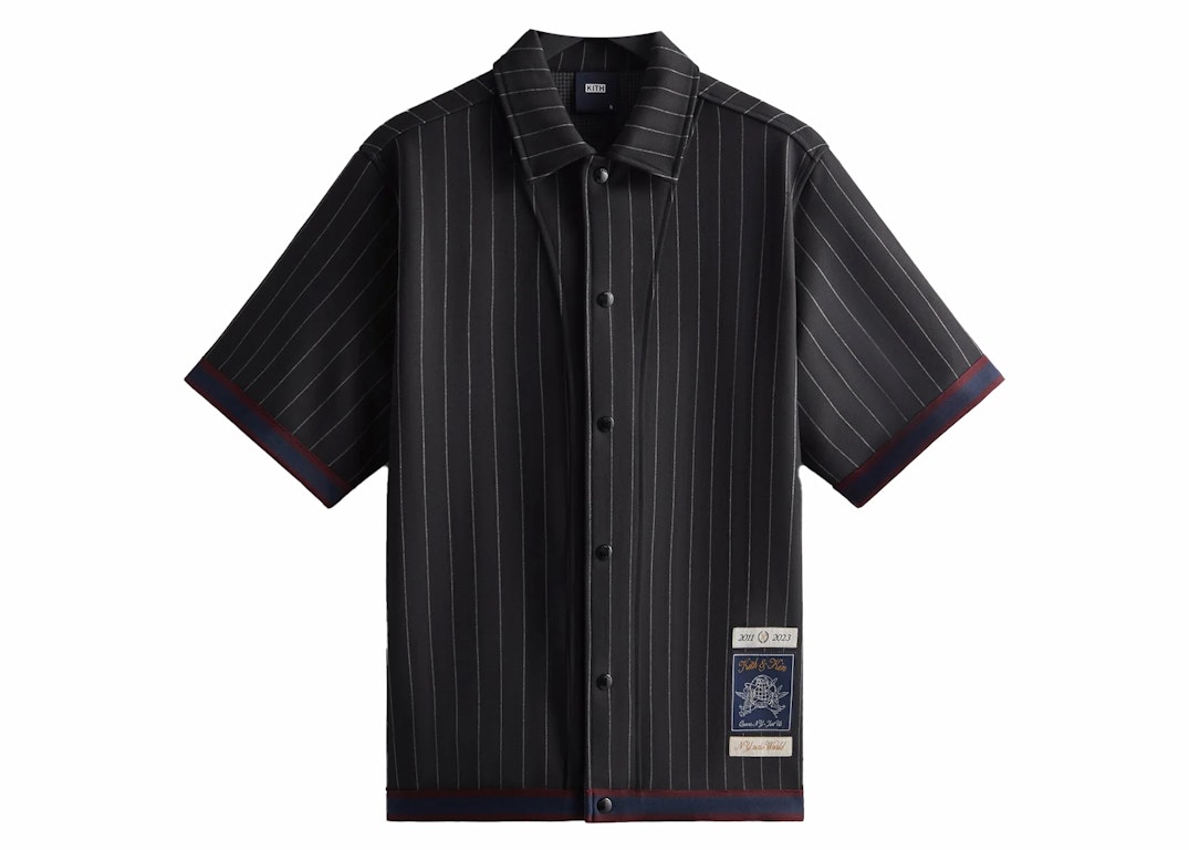 Pre-owned Kith Pinstripe Woodpoint Shooting Shirt Black