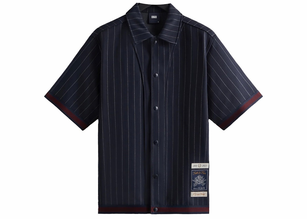 Pre-owned Kith Pinstripe Woodpoint Shooting Shirt Nocturnal