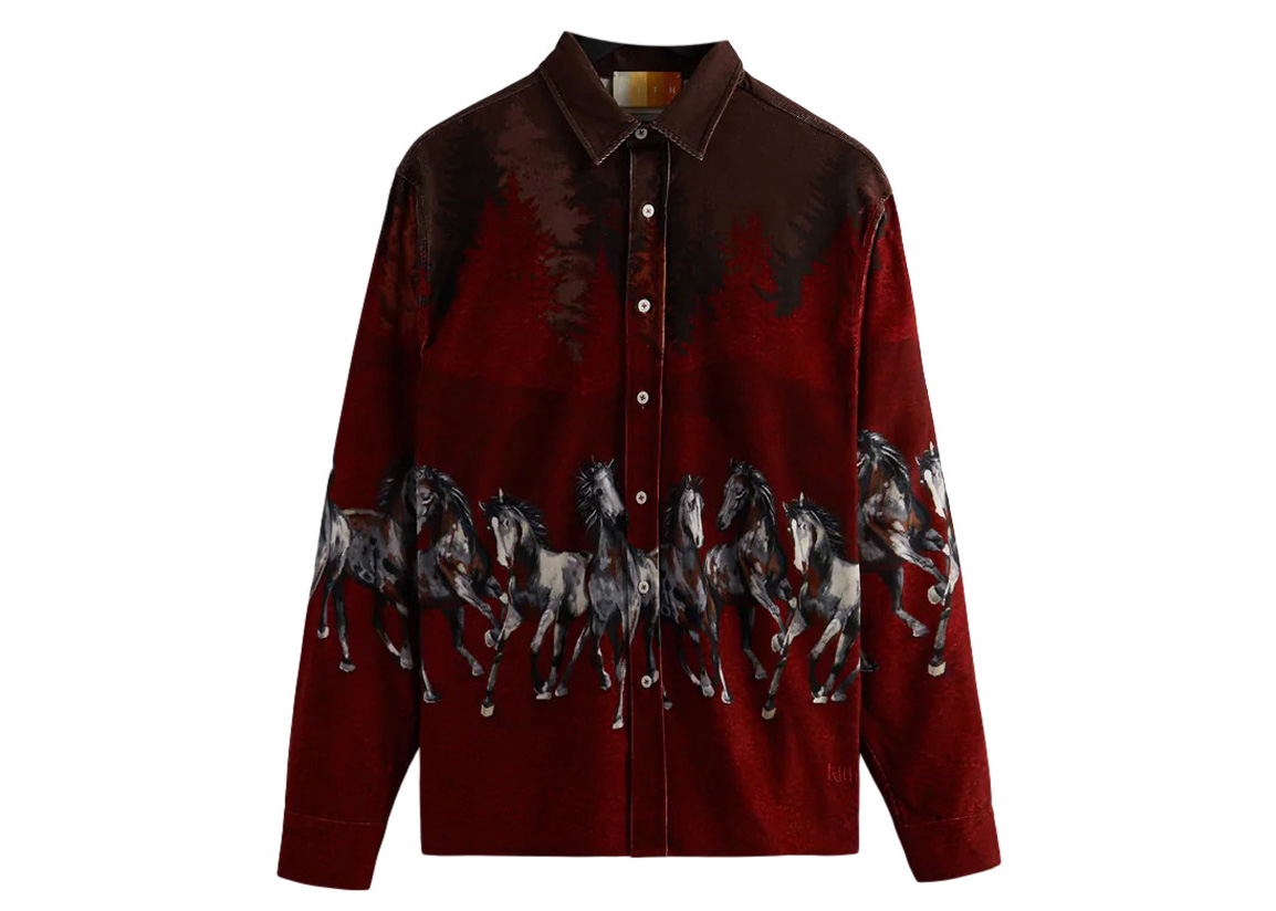 Kith Printed Horses Cord Ludlow Shirt Allure Men's - FW22 - US