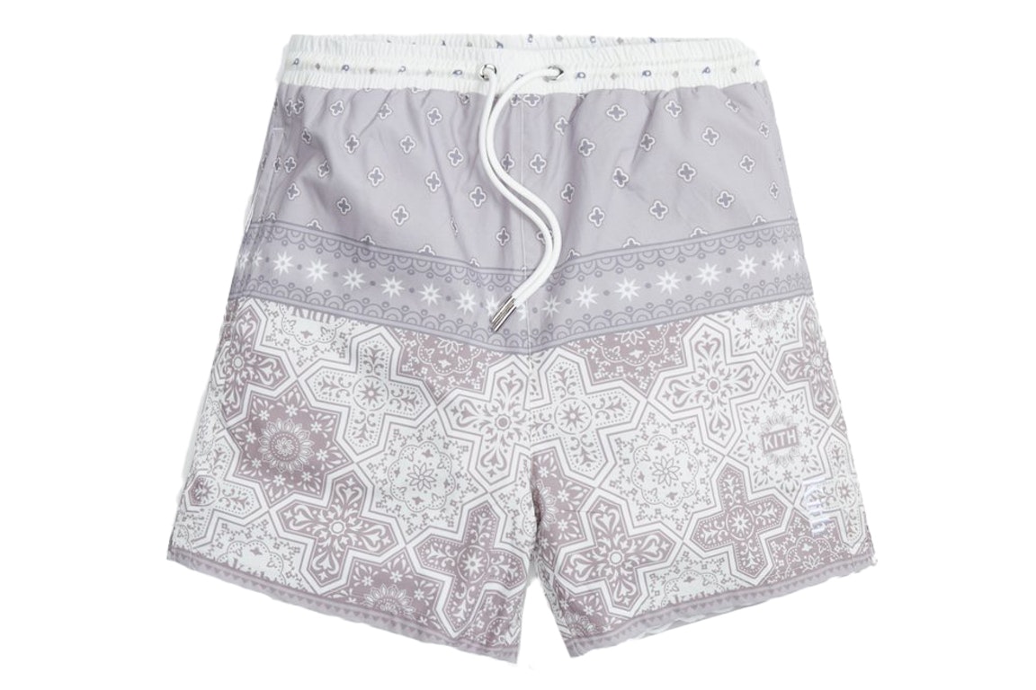 Pre-owned Kith Printed Poplin Active Shorts Dusty Mauve