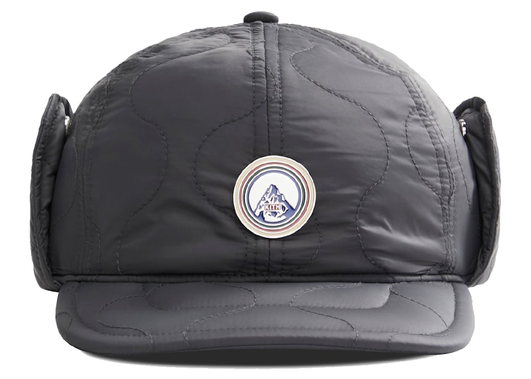 Pre-owned Kith Quilted Nylon Ear Flap Hat Battleship