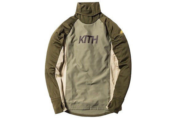 Kith Rays Funnel Neck Long Sleeve Sweatshirt Olive