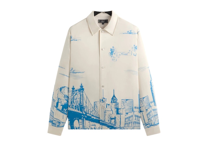 Kith Scenic Long Sleeve Boxy Collared Overshirt Sandrift Men's