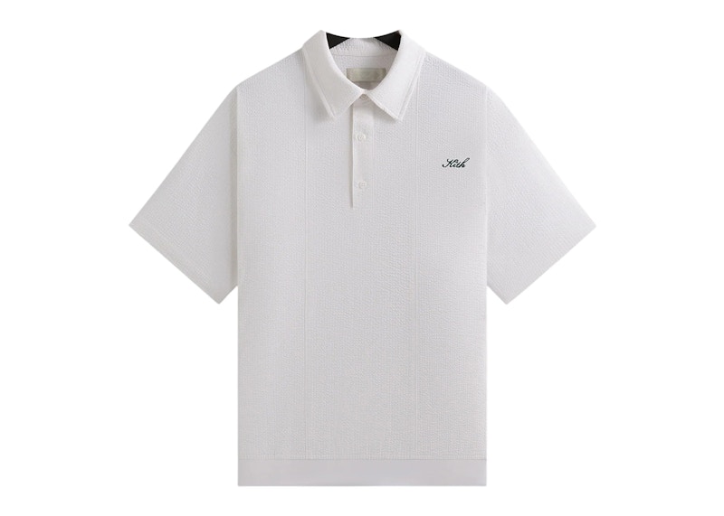 Kith Seersucker Harway Polo White Men's - SS25 - US
