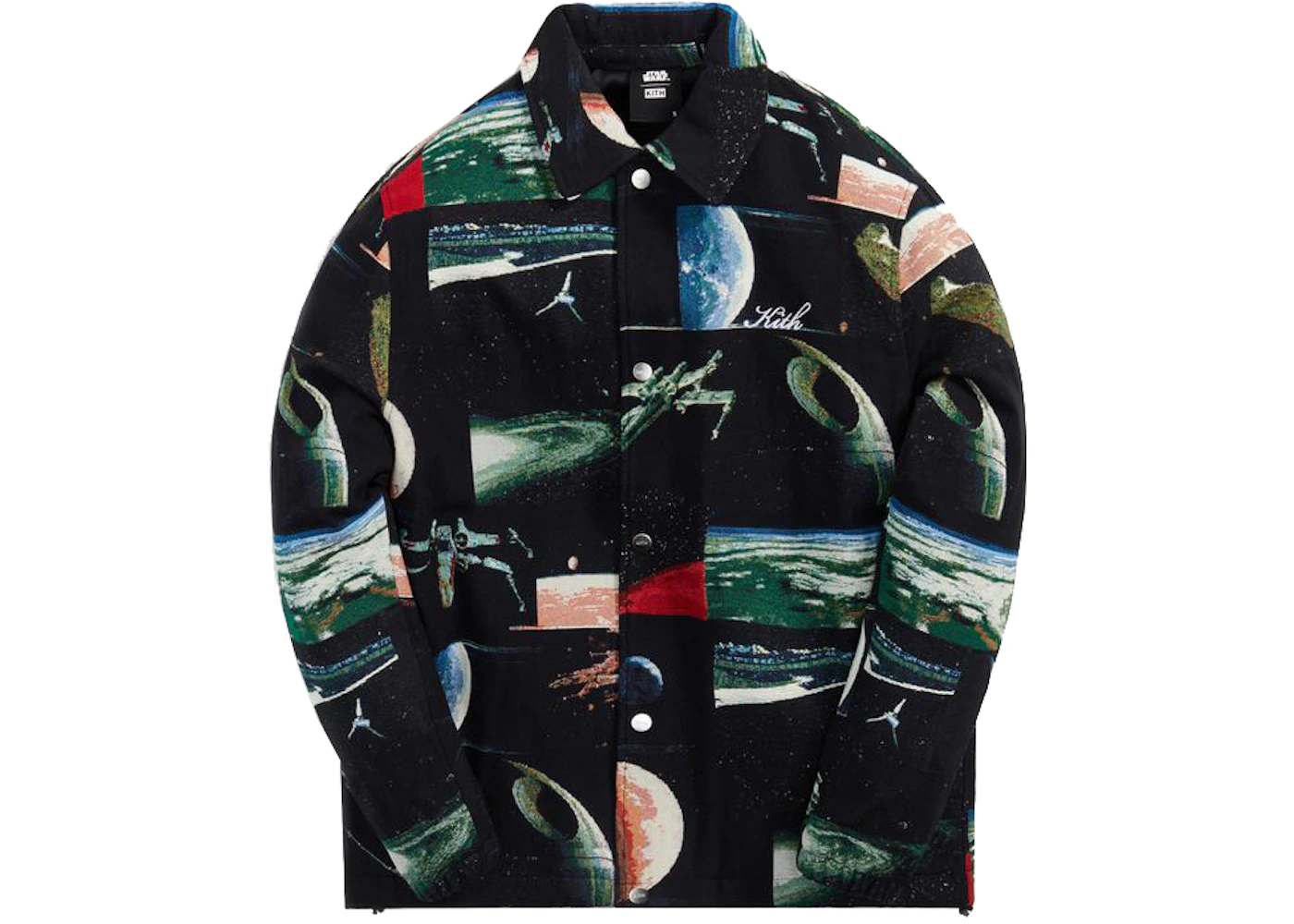 Kith x STAR WARS Planets Coaches Jacket Black Men's FW21 GB